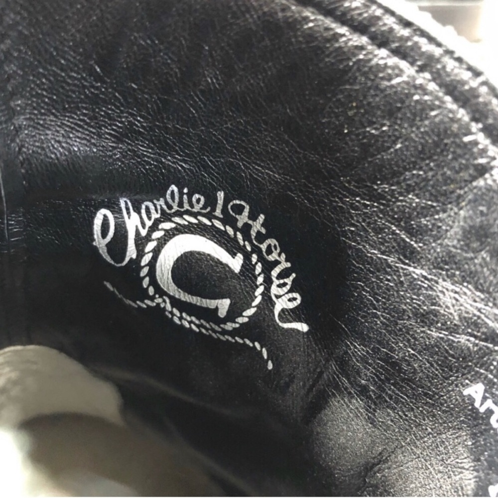 Charlie 1 Horse Handcrafted Leather Cowgirl Black Boots. Size 8. - Picture 7 of 9